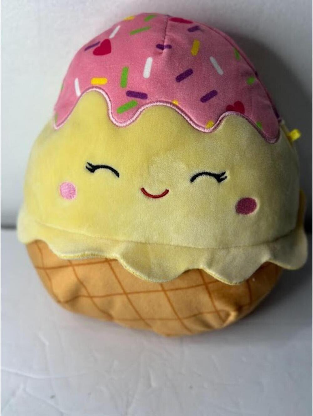 Squishmallow Shannon Ice Cream Cone 8" Kellytoy Pink Strawberry
